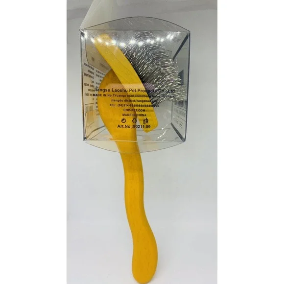 Brush for Dog, Slicker for Grooming, Groomgrip Coating, Yellow , Large NEW!!! - Picture 4 of 16
